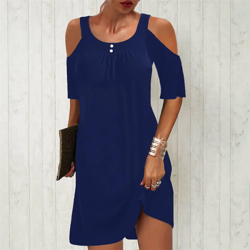 Dresses For Women 2022 Summer New Arrival Solid Color Casual Loose Dress O Neck Mid Waist Short Sleeve Elegant Female Clothing
Dresses For Women 2022 Summer New Arrival Solid Color Casual Loose Dress O Neck Mid Waist Short Sleeve Elegant Female Clothing