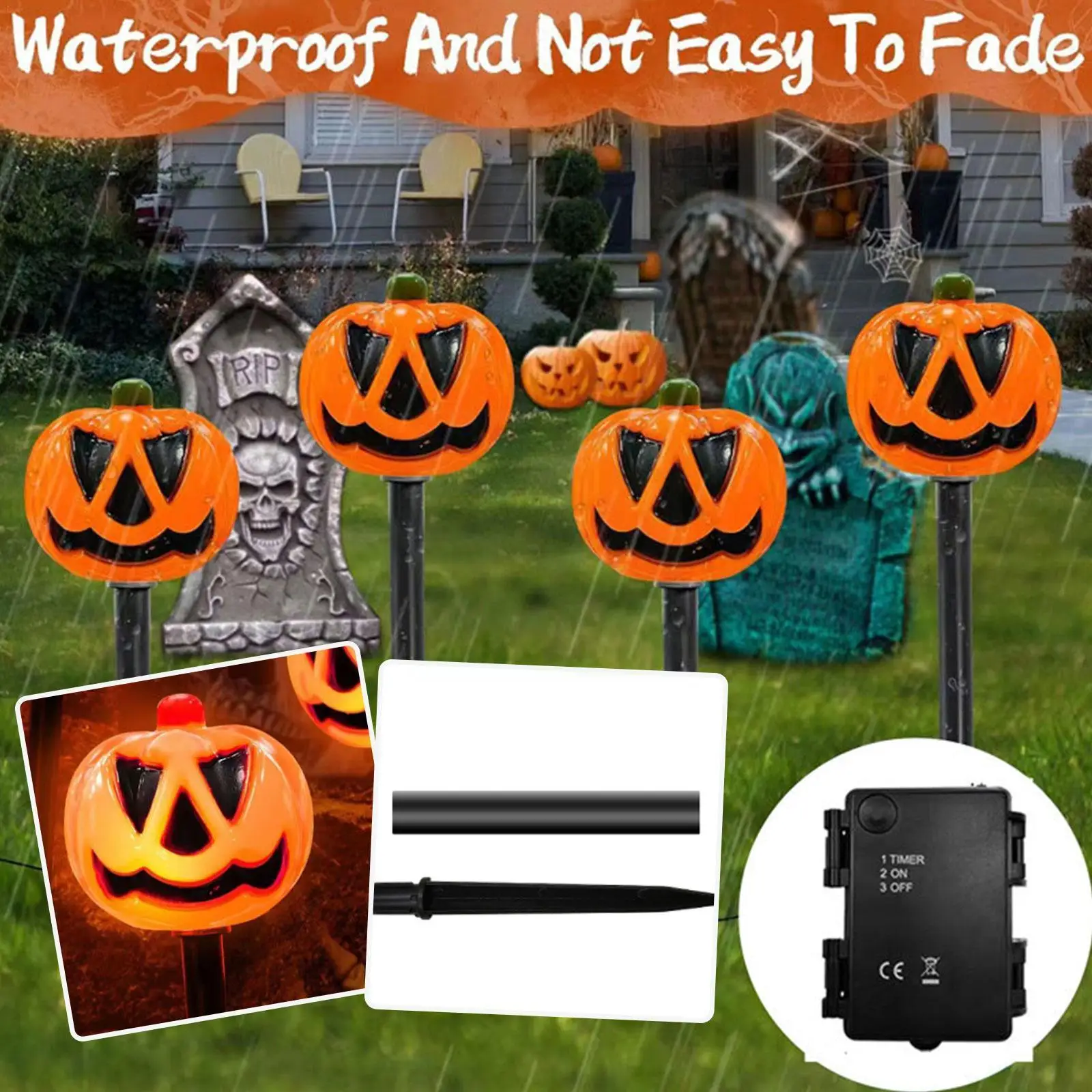 Фонарь наземный на солнечной батарее с тыквой, цветной водонепроницаемый светильник для Хэллоуина, украшение для дома, вечеринки, улицы, са...
Фонарь наземный на солнечной батарее с тыквой, цветной водонепроницаемый светильник для Хэллоуина, украшение для дома, вечеринки, улицы, са...