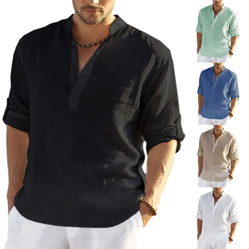 2023 New Men's Casual Blouse Cotton Linen Shirt Loose Tops Long Sleeve Tee Shirt Spring Autumn Casual Handsome Men's Shirts
2023 New Men's Casual Blouse Cotton Linen Shirt Loose Tops Long Sleeve Tee Shirt Spring Autumn Casual Handsome Men's Shirts