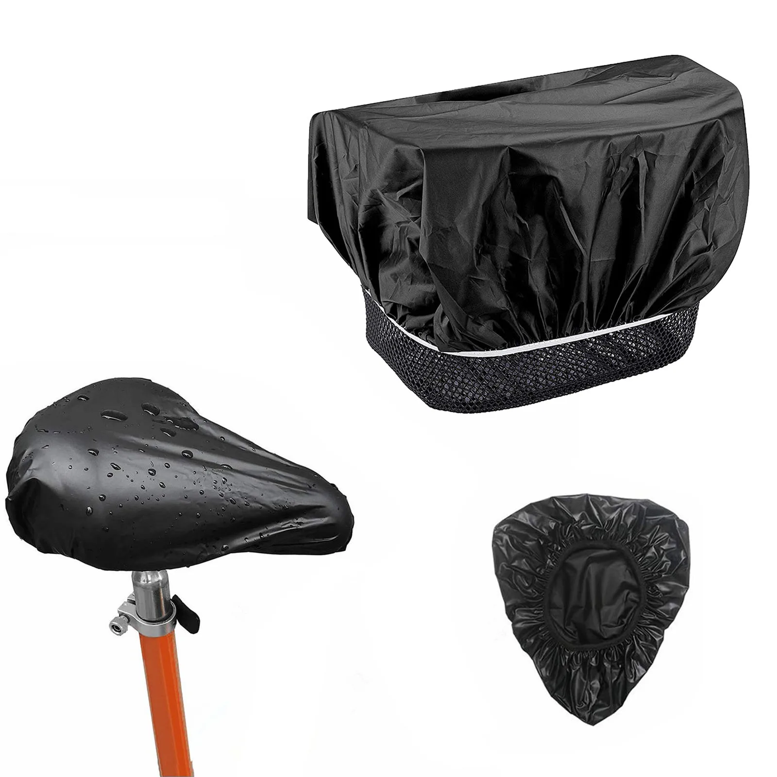 Bicycle Baskets Waterproof Cover And Bicycle Seat Waterproof Set Black Oxford Cloth Dust And Sun Protection Covers
Bicycle Baskets Waterproof Cover And Bicycle Seat Waterproof Set Black Oxford Cloth Dust And Sun Protection Covers
