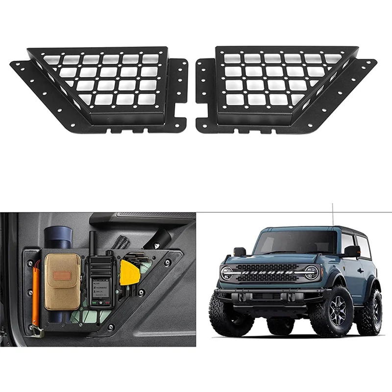 Front Door Storage Box for Ford Bronco 2021 2022 Accessories Door Pockets Insert Organizer, Aluminum Alloy, 2PCS
Front Door Storage Box for Ford Bronco 2021 2022 Accessories Door Pockets Insert Organizer, Aluminum Alloy, 2PCS