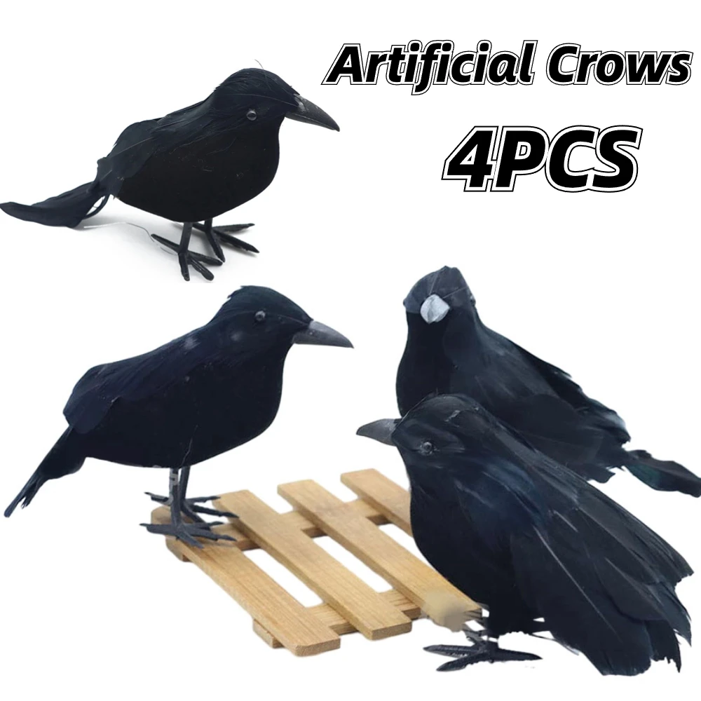 4PCS Artificial Crows Halloween Crow Fake Bird Toys Realistic Scary Black Raven 023 Halloween Party Props Horror Crow Decoration
4PCS Artificial Crows Halloween Crow Fake Bird Toys Realistic Scary Black Raven 023 Halloween Party Props Horror Crow Decoration