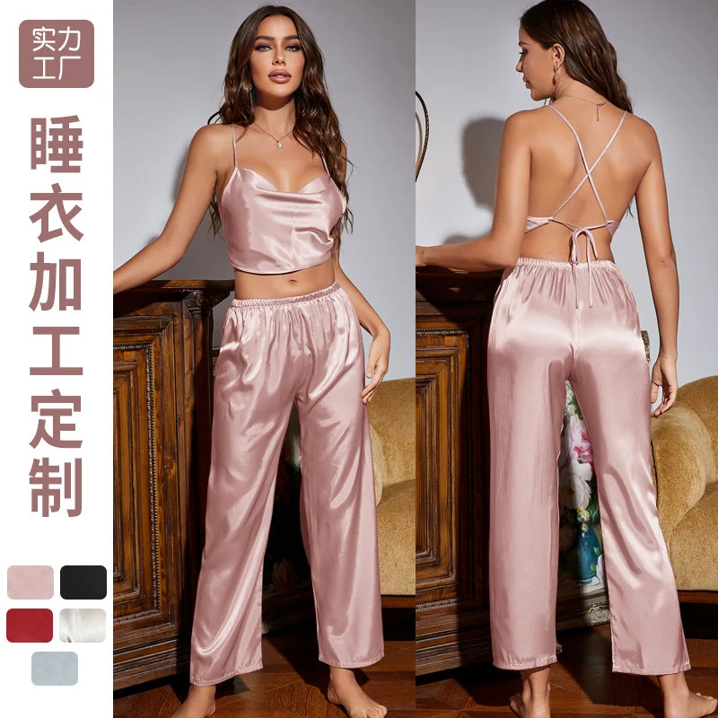 Женский комплект домашней одежды, сексуальные брюки с карманами для живота, комплект из двух предметов, Удобная тонкая женская летняя пикантная одежда для сна
Женский комплект домашней одежды, сексуальные брюки с карманами для живота, комплект из двух предметов, Удобная тонкая женская летняя пикантная одежда для сна