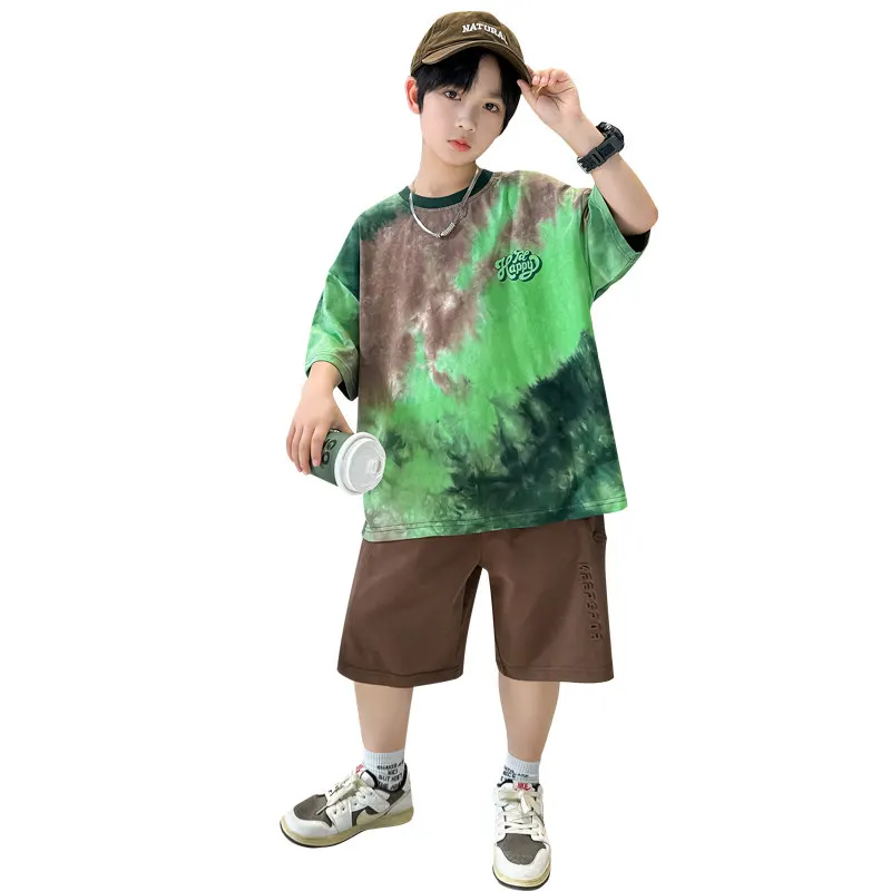 2023 New Fashion Tie-dye Set Teen Clothes Summer Boy T-shirts + Short Pants 2pcs Kids Outfits Cotton Casual Shorts Sport Clothes
2023 New Fashion Tie-dye Set Teen Clothes Summer Boy T-shirts + Short Pants 2pcs Kids Outfits Cotton Casual Shorts Sport Clothes