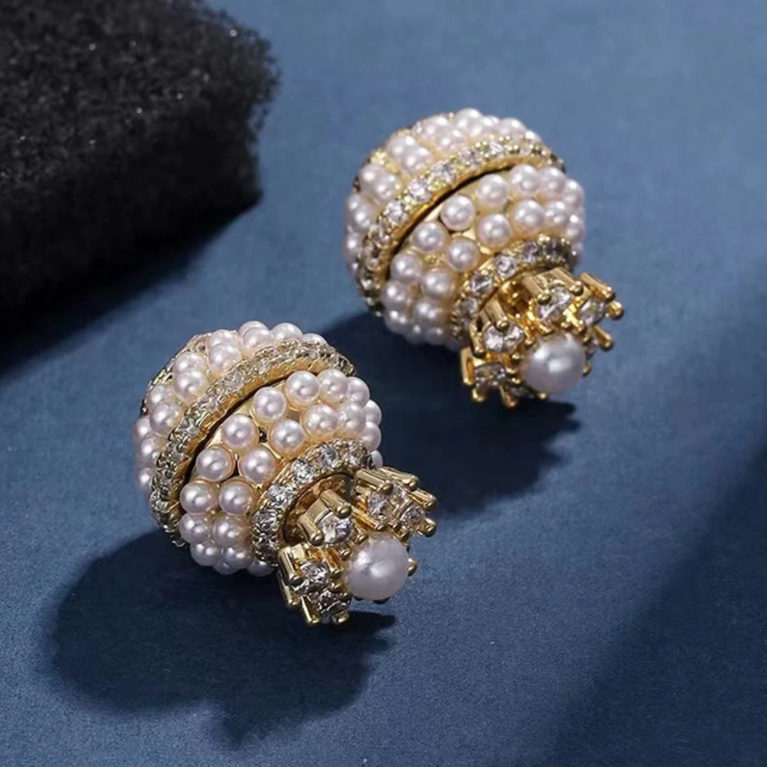 Korean Fashion Pearl Earrings Sweet Elegant Luxury Women's Jewelry Zircon Pearl Earrings Party Banquet Gift Jewelry Wholesa
Korean Fashion Pearl Earrings Sweet Elegant Luxury Women's Jewelry Zircon Pearl Earrings Party Banquet Gift Jewelry Wholesa