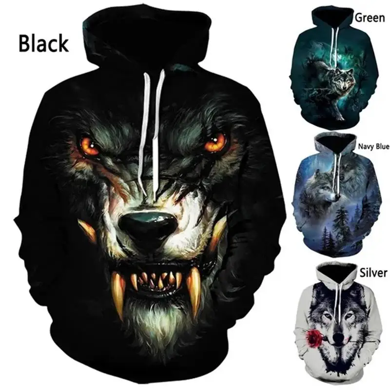 

Wildlife Wolf Graphic Hoodie Men 3D Forest Wolves Print Hoodies Womens Clothing Harajuku Fashion Pullovers y2k Tops Hooded Hoody