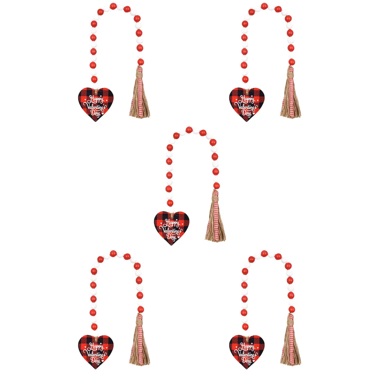 5pcs Valentine's Day Beads Garland with Tassel Beads String Ornament Tiered Tray Decor
5pcs Valentine's Day Beads Garland with Tassel Beads String Ornament Tiered Tray Decor