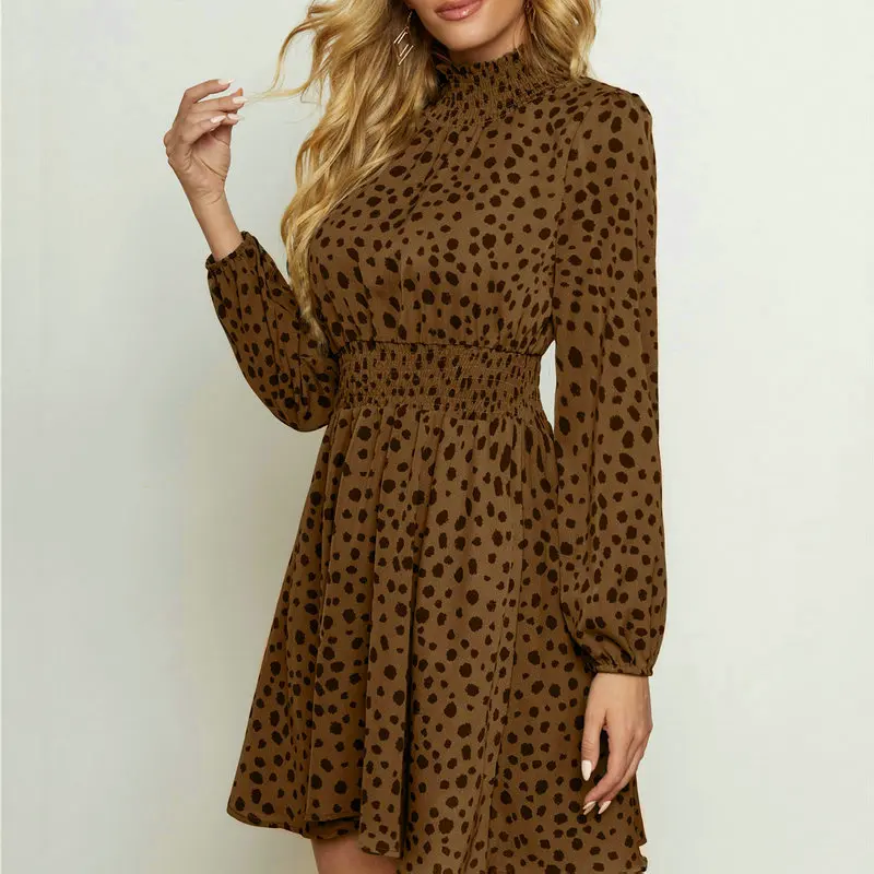 New Small High Collar Small Stone Floral Women Dress Women Long Sleeve Spring Autumn Lady Fashion Dresses Elegant Lovely Style
New Small High Collar Small Stone Floral Women Dress Women Long Sleeve Spring Autumn Lady Fashion Dresses Elegant Lovely Style