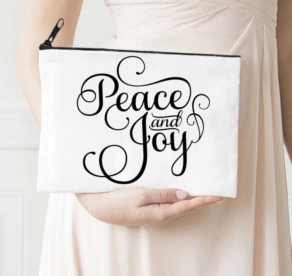 Рождественская косметичка Peace Joy, модная сумочка для макияжа, дорожная косметичка размера, сумочка для косметики с принтом и надписью
Рождественская косметичка Peace Joy, модная сумочка для макияжа, дорожная косметичка размера, сумочка для косметики с принтом и надписью
