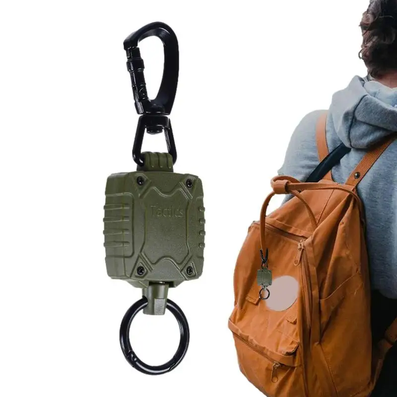 

Retractable Key Ring Elastic Steel Wire Rope Snap Hook Clip Portable Anti-lost Mountain-climbing Backpack Key Holder Outdoor