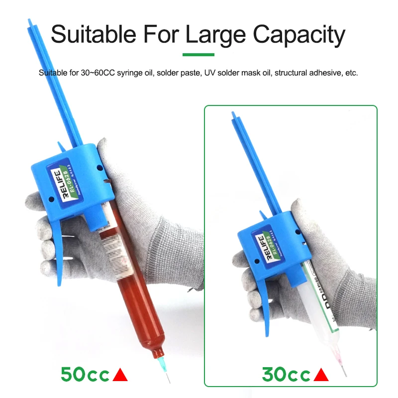 RELIFE 2PCS RL-062A RL-062B Manual Glue Gun Usable 10CC 30-60CC Structural Oil Solder Ddhesive Paste Mobile Phone Repair Tools
RELIFE 2PCS RL-062A RL-062B Manual Glue Gun Usable 10CC 30-60CC Structural Oil Solder Ddhesive Paste Mobile Phone Repair Tools