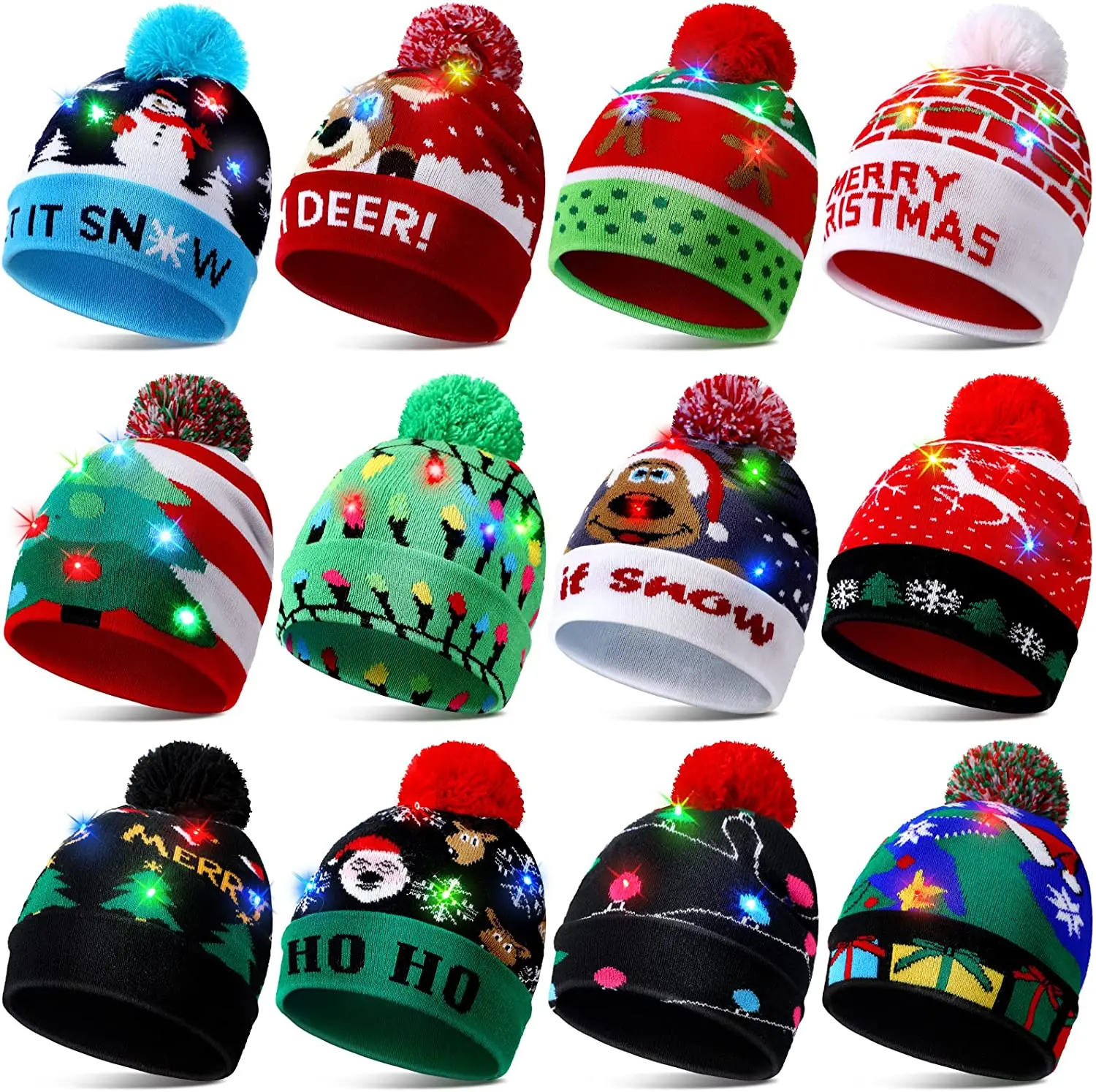 Christmas LED Hat Sweater Knitted Hat Christmas Light Up Hat Christmas Gift for Kids Adults Xmas 2023 New Year Decorations
Christmas LED Hat Sweater Knitted Hat Christmas Light Up Hat Christmas Gift for Kids Adults Xmas 2023 New Year Decorations