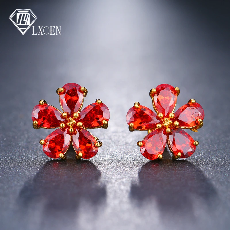 LXOEN Druzy Red Flower Stud Earrings With Marquise Cubic Zirconia Ear Studs For Women Gift Pendientes Jewelry Bijoux
LXOEN Druzy Red Flower Stud Earrings With Marquise Cubic Zirconia Ear Studs For Women Gift Pendientes Jewelry Bijoux