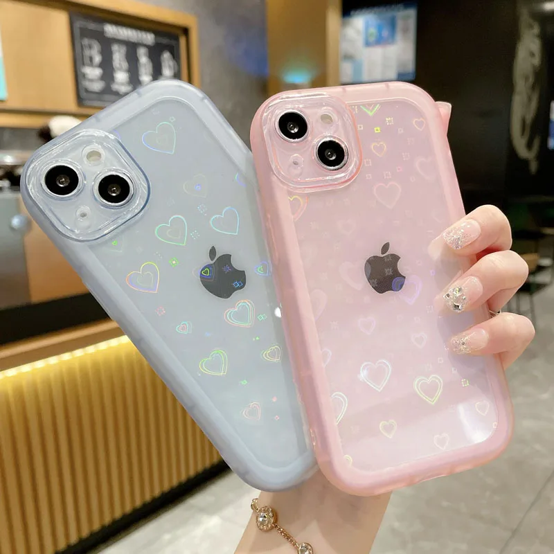 UEGO Gradient Laser Lover Heart Cartoon Clear Phone Case For iPhone 11 13 12 Pro Max X XS XR 7 8 Plus SE 20 Bumper Silicone Back
UEGO Gradient Laser Lover Heart Cartoon Clear Phone Case For iPhone 11 13 12 Pro Max X XS XR 7 8 Plus SE 20 Bumper Silicone Back