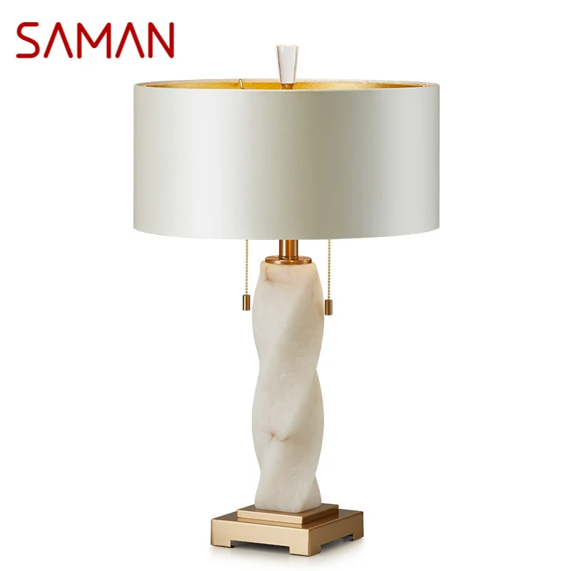 

SAMAN Contemporary Marble Table Lamp Nordic Fashionable Living Room Bedroom Personality Creative LED Decoration Desk Light