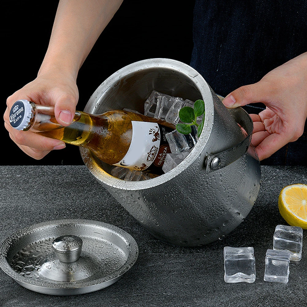 Chilling Ice Bucket with Lid Stainless Steel Insulated Portable Wine Beer Cooler Champagne Cooler Party Ice Bucket for Beach
Chilling Ice Bucket with Lid Stainless Steel Insulated Portable Wine Beer Cooler Champagne Cooler Party Ice Bucket for Beach