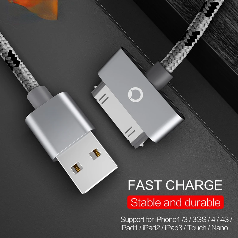 

PZOZ USB Cable Charge Fast Charging for iphone 4 s 4s 3GS 3G iPad 1 2 3 iPod Nano itouch 30 Pin Charger adapter Data Sync cord