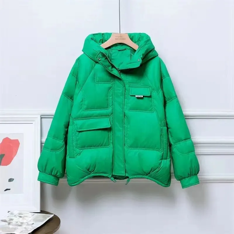 Blue Hooded Down Padded Jacket Women Short Parkas 2022 New Winter Jacket Loose Warm Cotton Clothes Female Overcoat Mujer Coats
Blue Hooded Down Padded Jacket Women Short Parkas 2022 New Winter Jacket Loose Warm Cotton Clothes Female Overcoat Mujer Coats