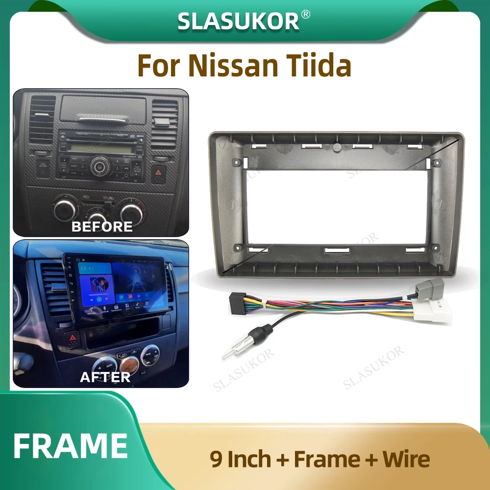 9 Inch Car Radio Fascia For Nissan Tiida 2005-2010 Car Radio Panel Player Audio Frame Dashboard Mount Kit With Wire
9 Inch Car Radio Fascia For Nissan Tiida 2005-2010 Car Radio Panel Player Audio Frame Dashboard Mount Kit With Wire