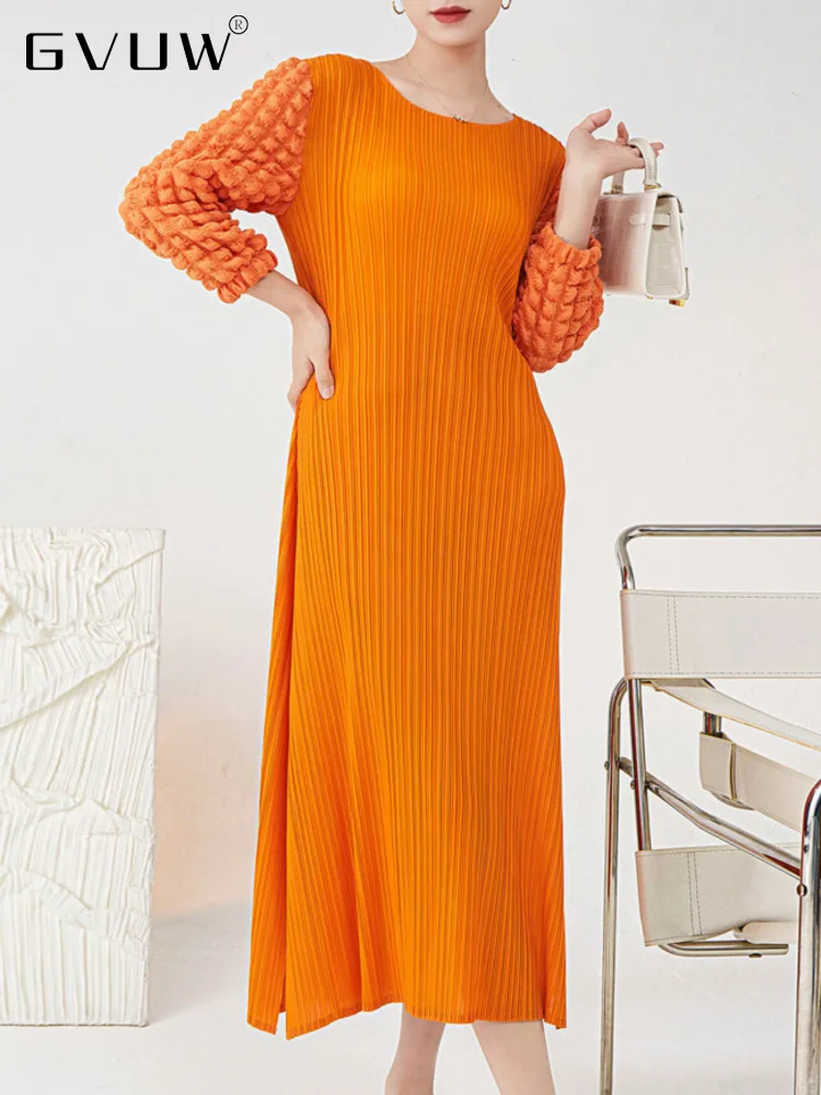 GVUW Pleated Dress Women's Bubble Sleeve Loose Split Fashion Dresses Ladies Festival Clothing Spring Summer New 17G1531
GVUW Pleated Dress Women's Bubble Sleeve Loose Split Fashion Dresses Ladies Festival Clothing Spring Summer New 17G1531
