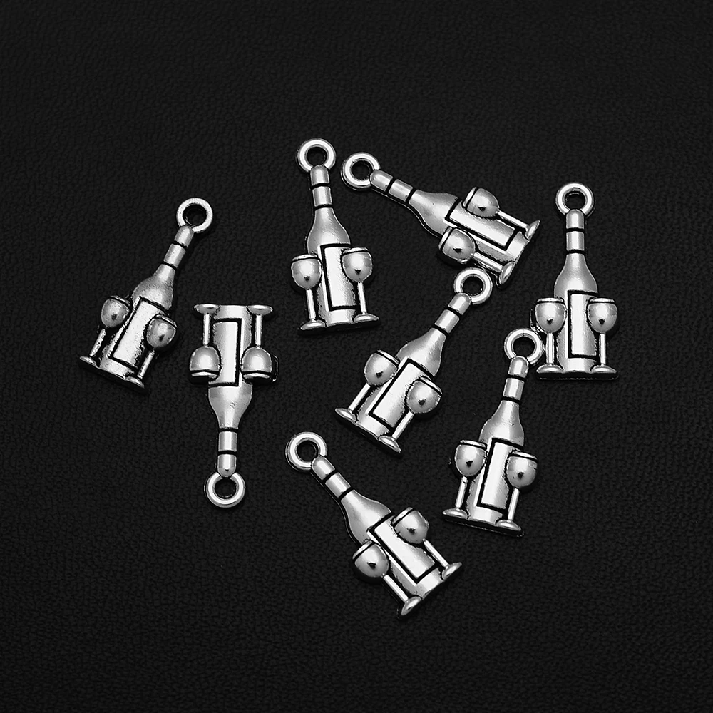 20pcs/Lots 9x21mm Antique Silver Plated Bottle Wine Glass Charms Drink Bar Pendants For Diy Creation Jewelry Making Accessories
20pcs/Lots 9x21mm Antique Silver Plated Bottle Wine Glass Charms Drink Bar Pendants For Diy Creation Jewelry Making Accessories
