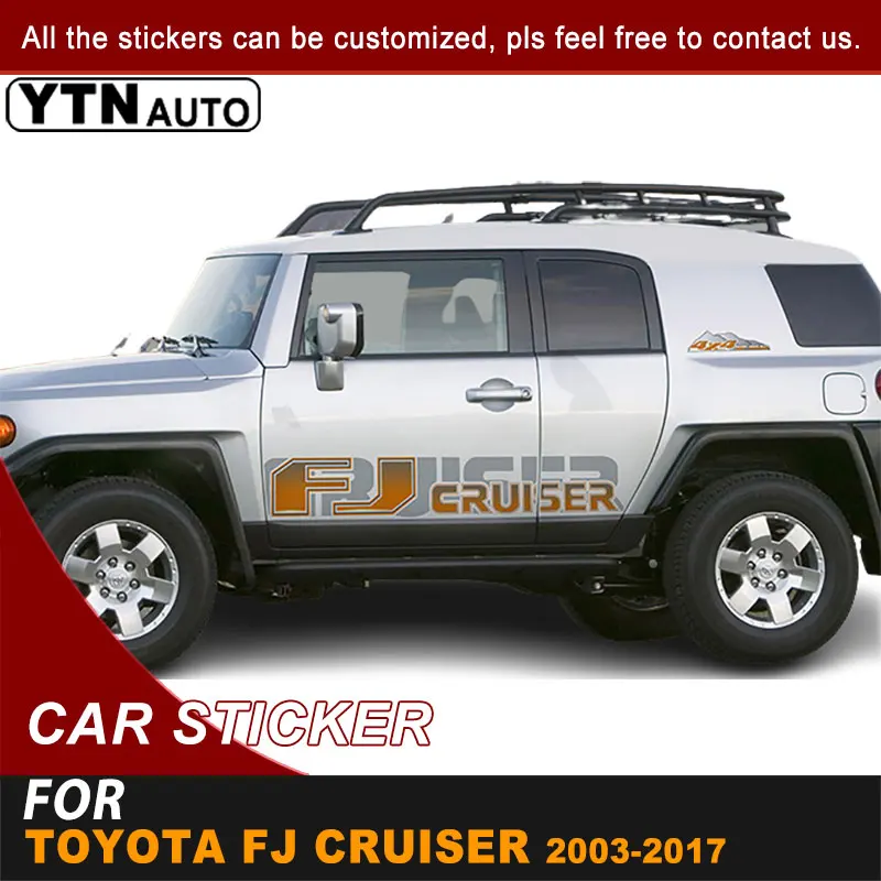 4x4 внедорожник Боковая дверь кузов автомобиля Наклейка для Toyota FJ Cruiser 2003-2017 FJ письмо Стайлинг изменение цвета графика виниловая юбка наклейк... 
4x4 внедорожник Боковая дверь кузов автомобиля Наклейка для Toyota FJ Cruiser 2003-2017 FJ письмо Стайлинг изменение цвета графика виниловая юбка наклейк...