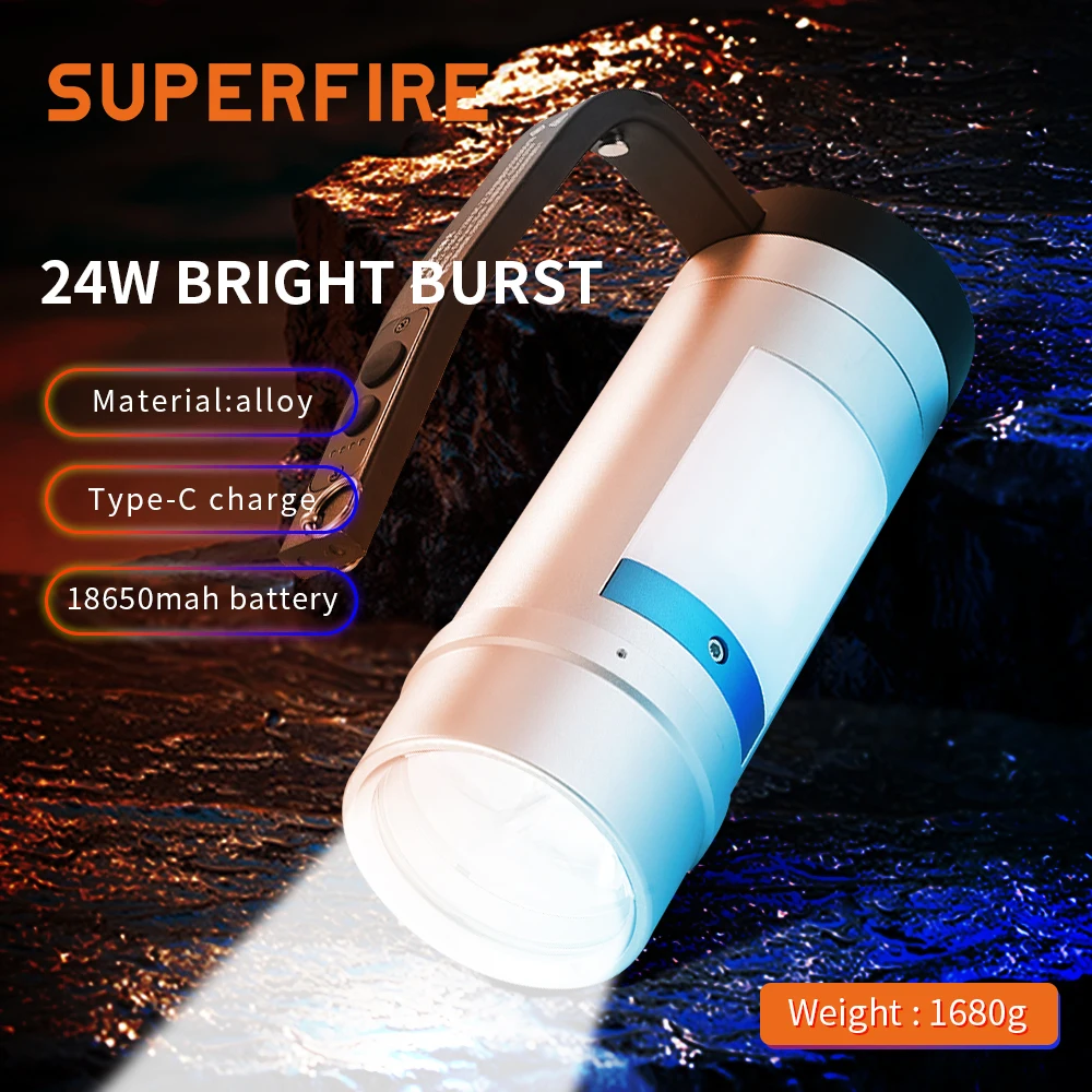 SuperFire D12 Powerful LED Flashlight USB Rechargeable Torch Light High Power Long Shot Super Bright Hand Lamp For Camping
SuperFire D12 Powerful LED Flashlight USB Rechargeable Torch Light High Power Long Shot Super Bright Hand Lamp For Camping