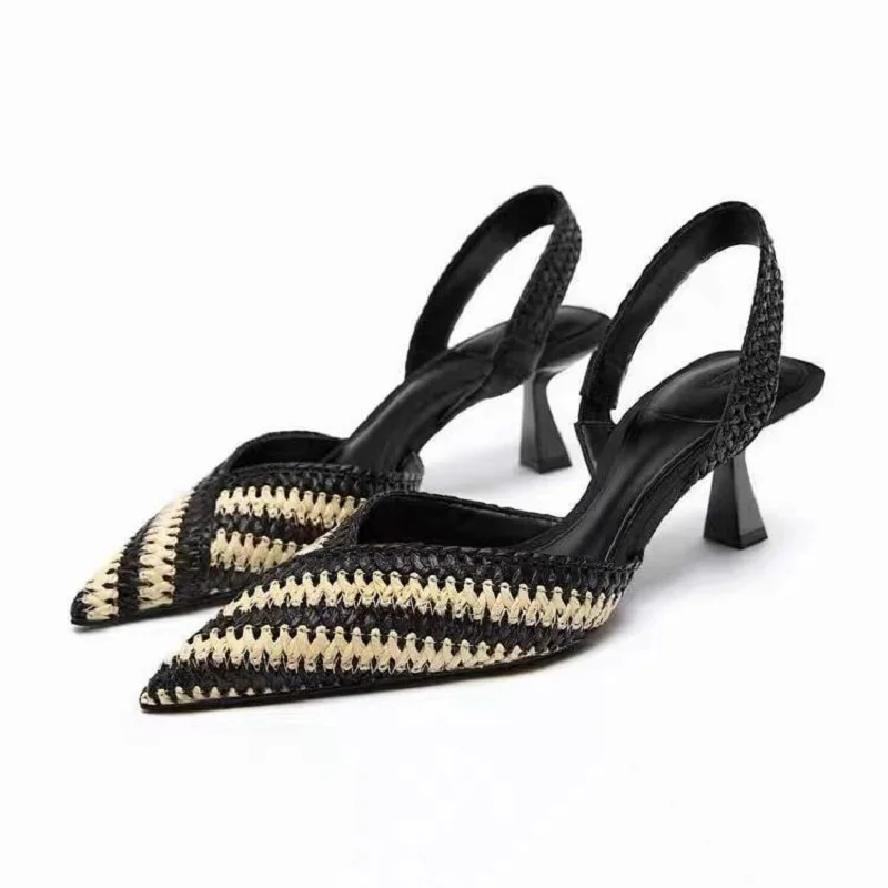 Summer New Pointed Shallow Mouth Contrast Knitted Breathable Single Shoes Thin High Heels Casual Daily Large Size Women's Sandal
Summer New Pointed Shallow Mouth Contrast Knitted Breathable Single Shoes Thin High Heels Casual Daily Large Size Women's Sandal