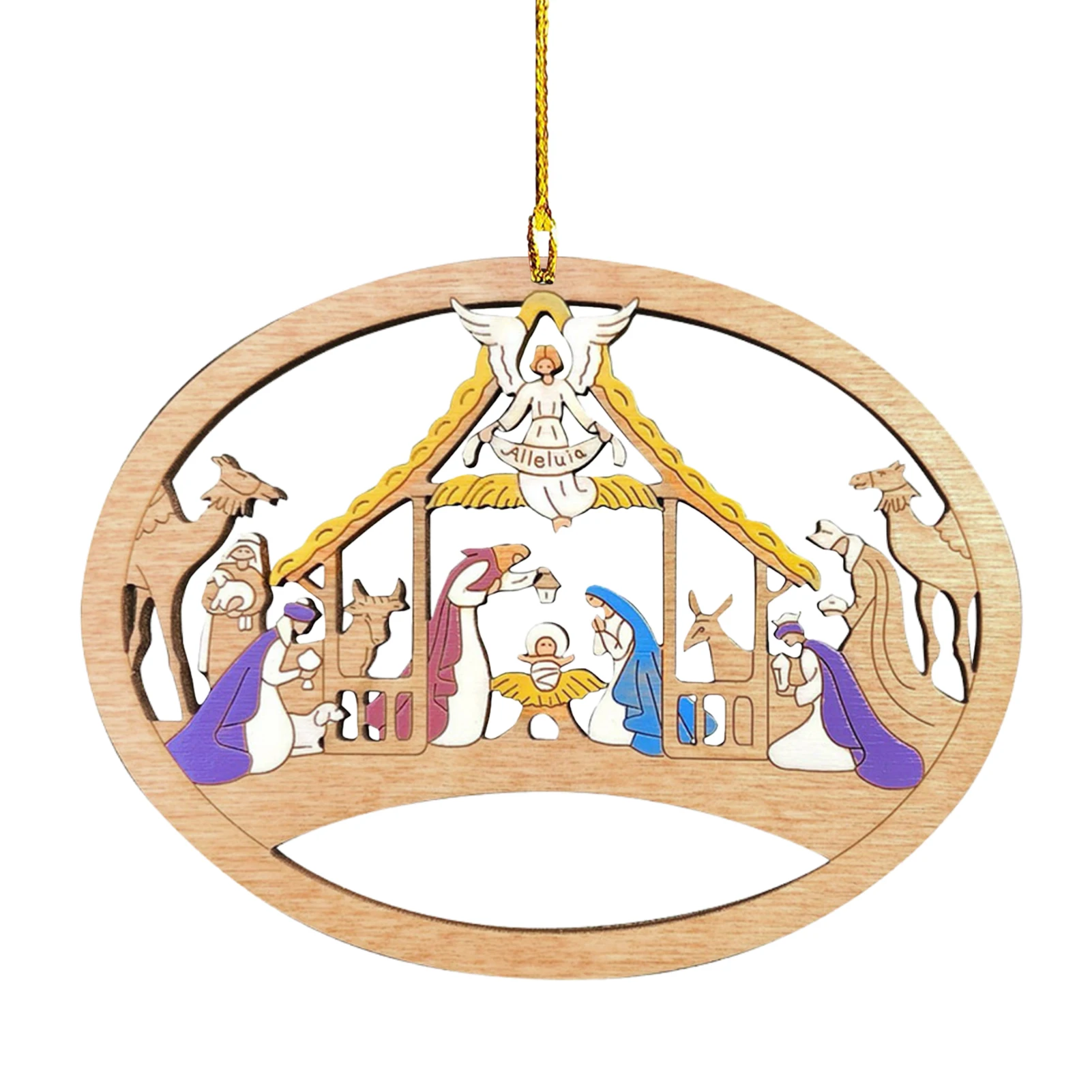 Nativity Scene Tree Ornaments Novelty Hollow Wooden Tree Pendants Nativity Christmas Tree Ornaments for Holiday Christmas
Nativity Scene Tree Ornaments Novelty Hollow Wooden Tree Pendants Nativity Christmas Tree Ornaments for Holiday Christmas