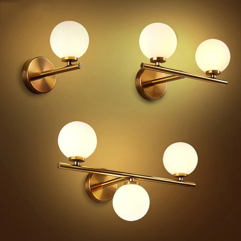 Frosted Glass Ball LED Wall Light Fixtures for Bedroom Bedside Indoor 3W 6W 9W Gold Wall Lamp with G4 Bulb for Home AC110-220V
Frosted Glass Ball LED Wall Light Fixtures for Bedroom Bedside Indoor 3W 6W 9W Gold Wall Lamp with G4 Bulb for Home AC110-220V