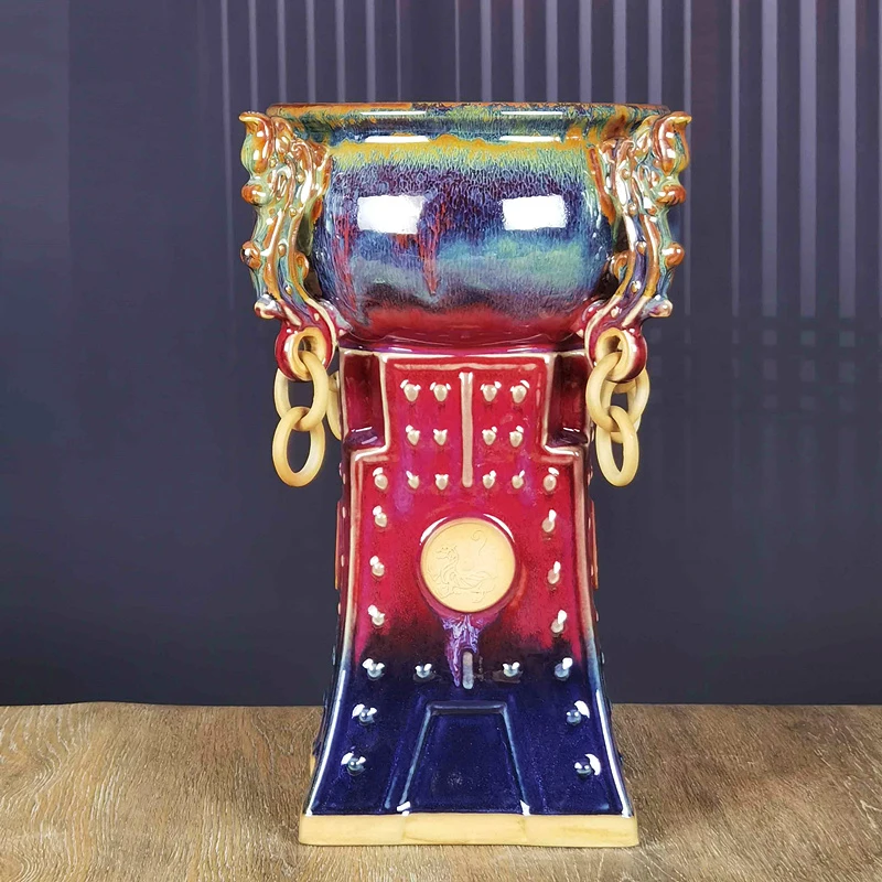 Красная китайская ваза Flambe, декоративная ваза на удачу для растений, декоративная ваза
Красная китайская ваза Flambe, декоративная ваза на удачу для растений, декоративная ваза