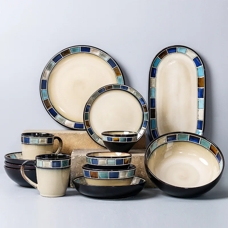American Western Tableware Plate Bowl Set Ceramic Steak Plate Pasta Plate Household Dining Bowl Deep Plate Noodle Bowl
American Western Tableware Plate Bowl Set Ceramic Steak Plate Pasta Plate Household Dining Bowl Deep Plate Noodle Bowl