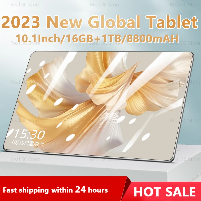 

Новинка 2023, Диагональ экрана 10,1 дюйма, планшет Android 12. Планшет 0 16GB RAM 1TB ROM Network 8800mAH Wifi 10-ядерный планшет