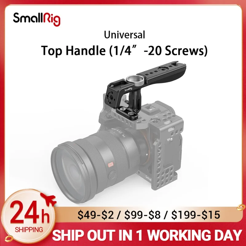 SmallRig Universal Lightweight Top Handle Grip For Digital Dslr Camera Cage featuring two 1/4”-20 threaded holes 2949
SmallRig Universal Lightweight Top Handle Grip For Digital Dslr Camera Cage featuring two 1/4”-20 threaded holes 2949