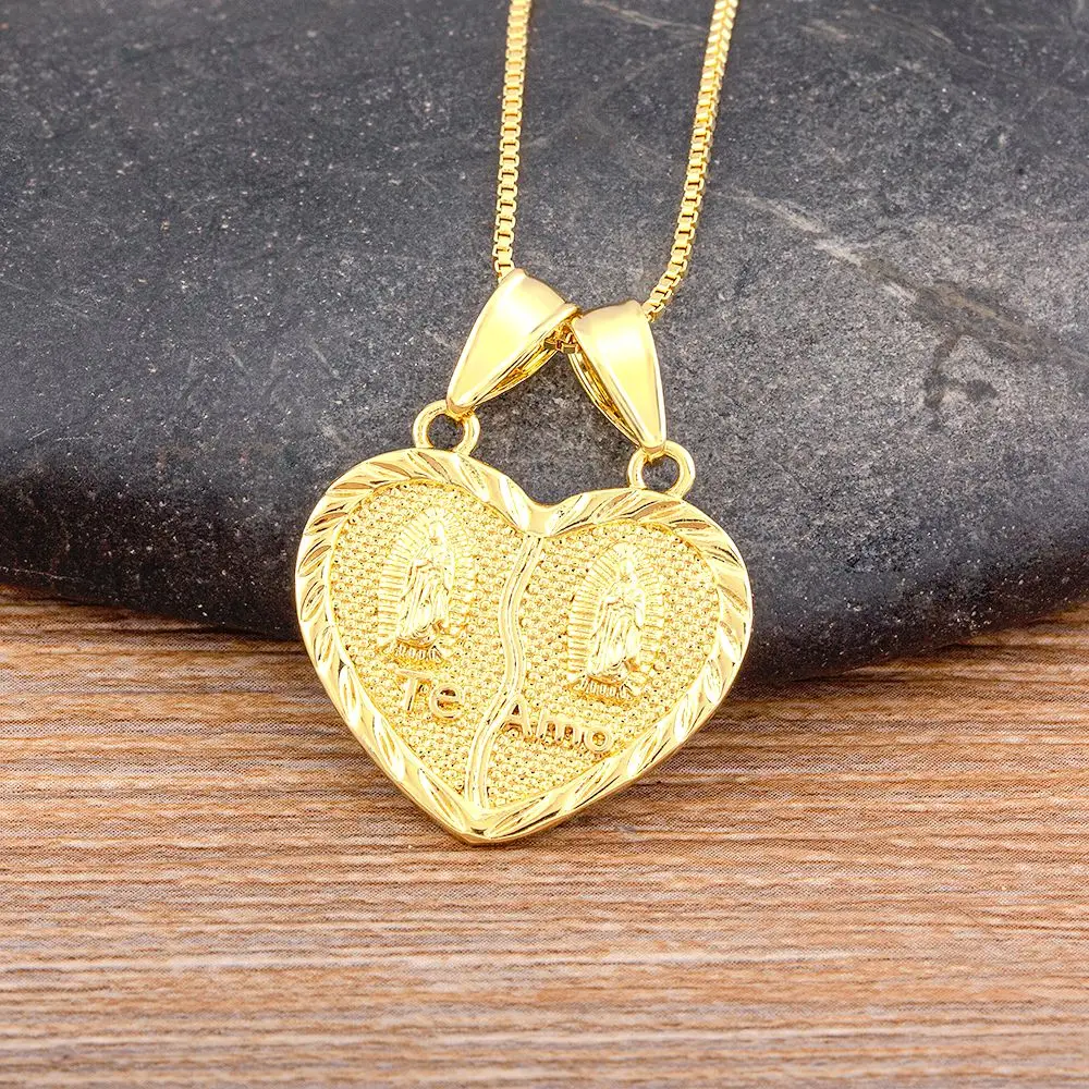 Nidin Top Quality Women's Religious Te Amo Jewelry Heart Micro Inlaid Zircon Virgin Mary Pendant Believer Necklace Holiday Gift
Nidin Top Quality Women's Religious Te Amo Jewelry Heart Micro Inlaid Zircon Virgin Mary Pendant Believer Necklace Holiday Gift