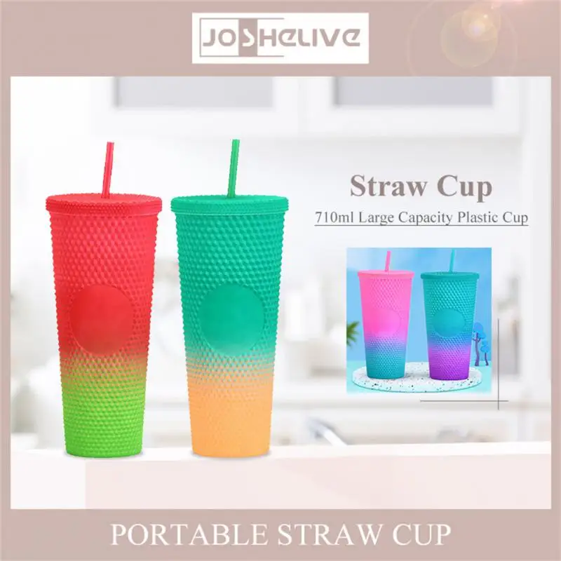 Plastic Large Capacity Straw Cup Portable Hard Tumbler Reusable Cold Cups Christmas Gift 710ml Double Layer Drinking Bottle Taza
Plastic Large Capacity Straw Cup Portable Hard Tumbler Reusable Cold Cups Christmas Gift 710ml Double Layer Drinking Bottle Taza