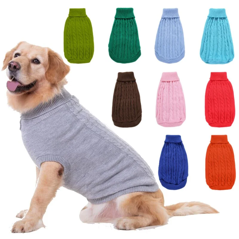 

Puppy Dog Sweaters for Small Medium Dogs Cats Clothes Winter Warm Pet Turtleneck Chihuahua Vest Soft Yorkie Coat Teddy Jacket