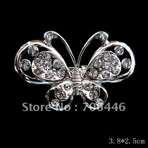 Silver Color Rhinestone Crystal Diamante Butterfly Brooch for Wedding Invitation
Silver Color Rhinestone Crystal Diamante Butterfly Brooch for Wedding Invitation