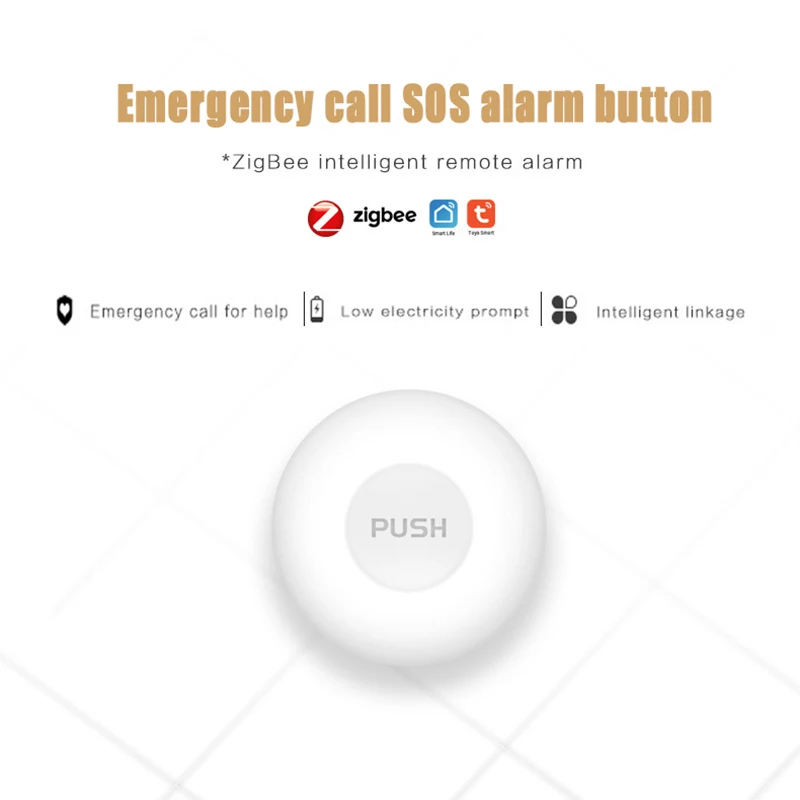 Tuya ZigBee Home Secure Alarm System One-key Alarm SOS Emergency Call Button Wireless Emergency Button For Patient Elderly
Tuya ZigBee Home Secure Alarm System One-key Alarm SOS Emergency Call Button Wireless Emergency Button For Patient Elderly