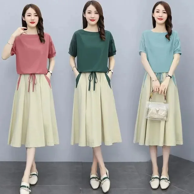 Dresses for women's two-piece sets for women's clothing with a slimming temperament. Long skirt sets for dresses
Dresses for women's two-piece sets for women's clothing with a slimming temperament. Long skirt sets for dresses