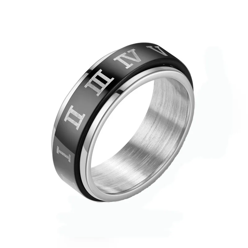 20pcs/Lot Roman Numerals Stainless Steel Spinner Rings Jewelry For Men Women Double Color
20pcs/Lot Roman Numerals Stainless Steel Spinner Rings Jewelry For Men Women Double Color