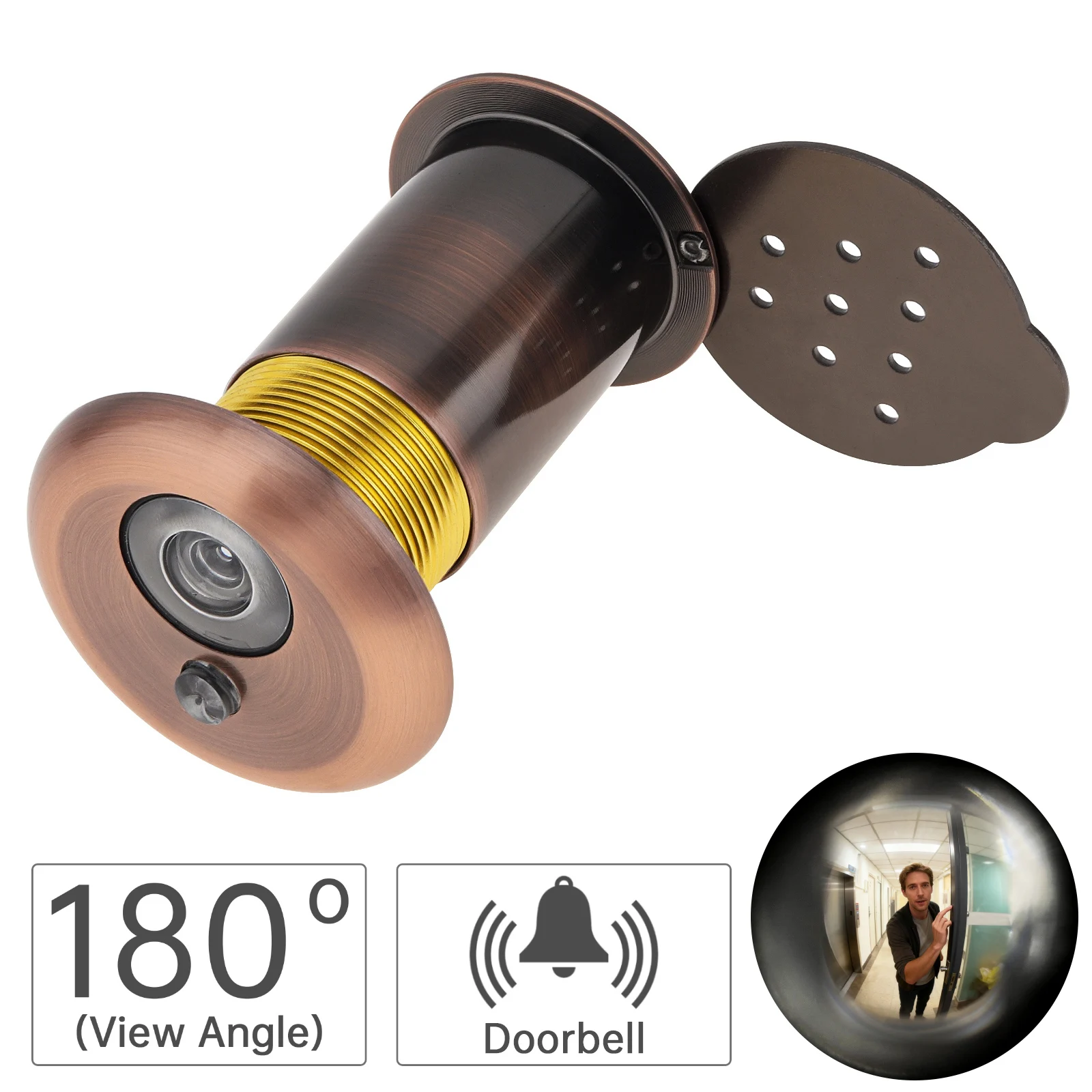 Дверной глазок 35 мм 180 градусов красный бронза
Дверной глазок 35 мм 180 градусов красный бронза