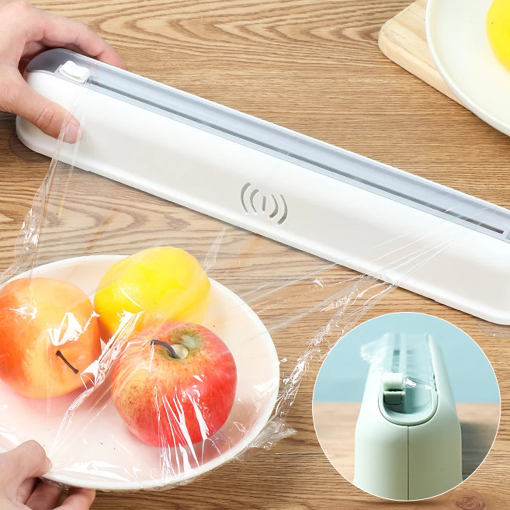 Plastic Cling Wrap Dispenser With Cutter Food Film Unroller For Foil Storage Kitchen Kitchen Accessories Organizer
Plastic Cling Wrap Dispenser With Cutter Food Film Unroller For Foil Storage Kitchen Kitchen Accessories Organizer