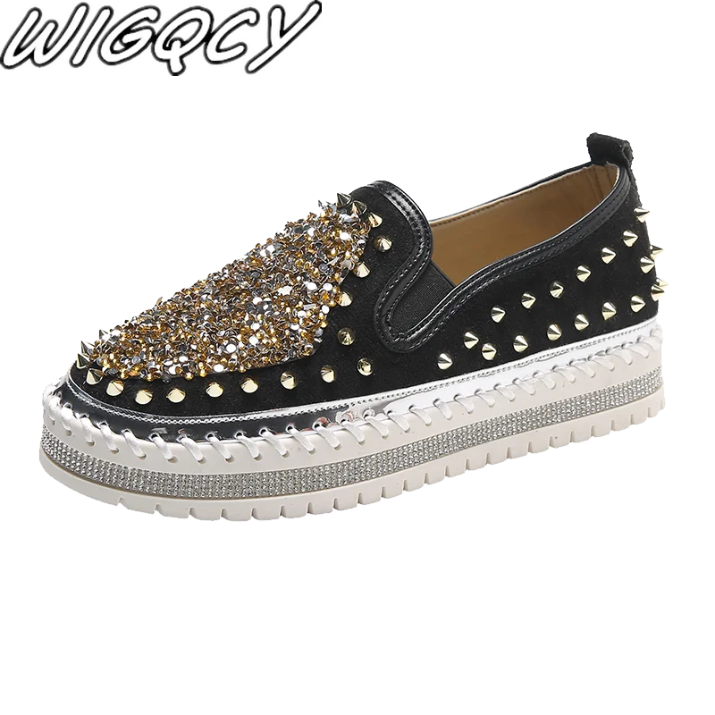 2022 New Rivet Rhinestones Round Toe Flat Women's Shoes Spring Outdoor Dress Casual Platform Shoes Luxury Trend Zapatos De Mujer
2022 New Rivet Rhinestones Round Toe Flat Women's Shoes Spring Outdoor Dress Casual Platform Shoes Luxury Trend Zapatos De Mujer