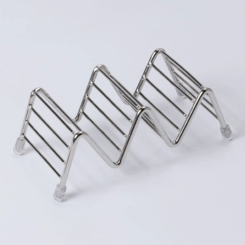 Stainless Steel Corn Rolls Pancake Rack Taco Holder Stand Mexican Food Racks Wave Shaped Restaurant Food Display Tool with Cup
Stainless Steel Corn Rolls Pancake Rack Taco Holder Stand Mexican Food Racks Wave Shaped Restaurant Food Display Tool with Cup