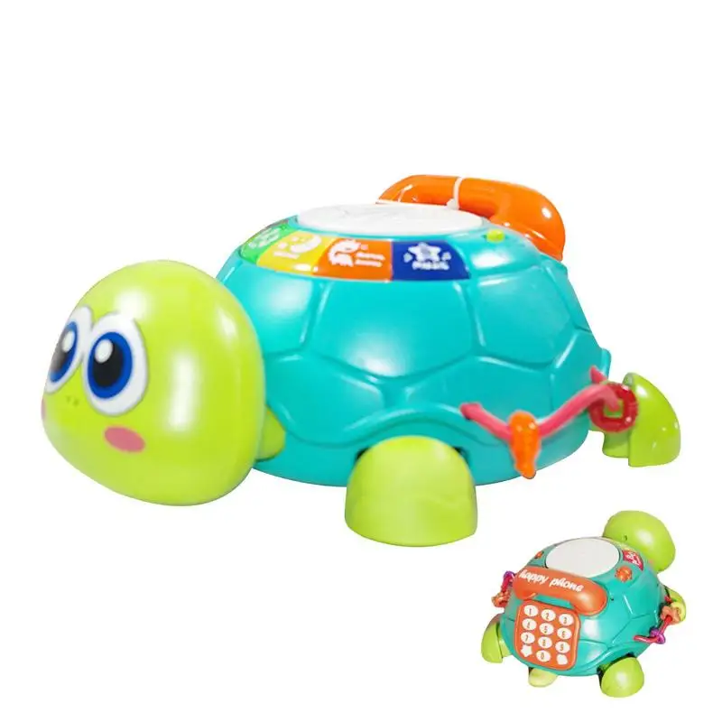 

Crawling Baby Toy Simulation Designed Baby Phone With Cartoon Piano Turtle Shaped Music Baby Toys With Light Early Educational