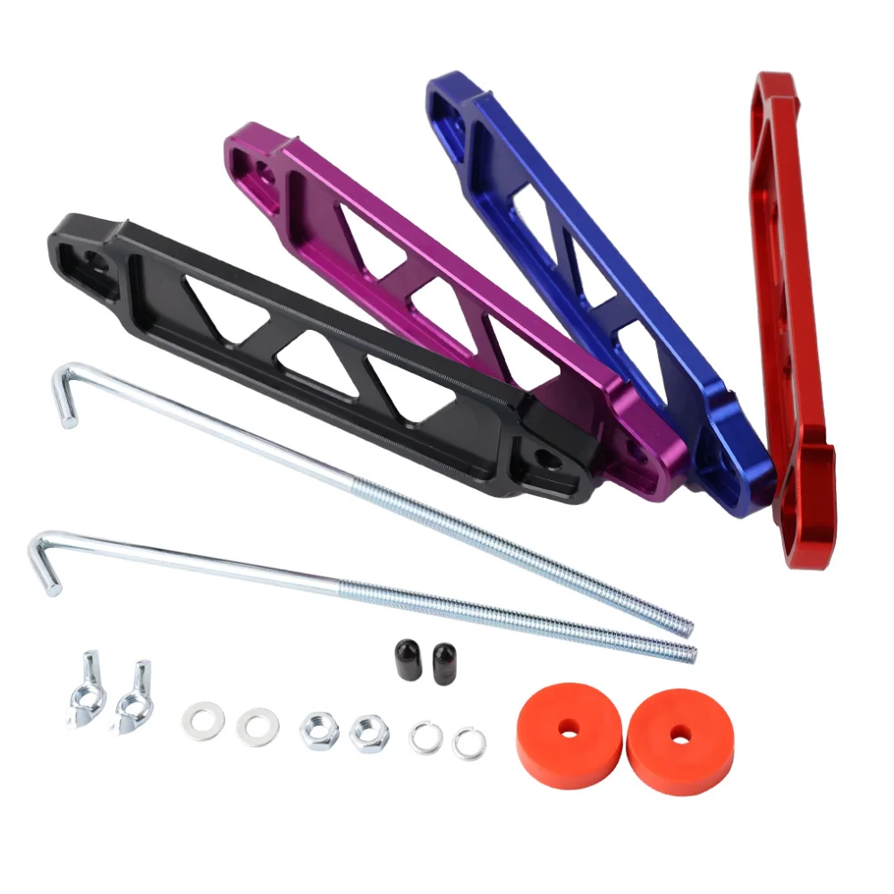 JDM Battery Hold Down Sets With Billet Aluminum Battery Tie Down Bracket Mount Bracket Brace Bar w/ 8'' J-Hook Bolt
JDM Battery Hold Down Sets With Billet Aluminum Battery Tie Down Bracket Mount Bracket Brace Bar w/ 8'' J-Hook Bolt