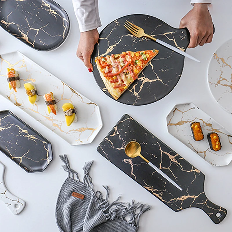 White Black Golden Ceramic Dishes And Plate Pizza Dessert Steak Tableware Decorative Food Tray Dinner Set Porcelai
White Black Golden Ceramic Dishes And Plate Pizza Dessert Steak Tableware Decorative Food Tray Dinner Set Porcelai