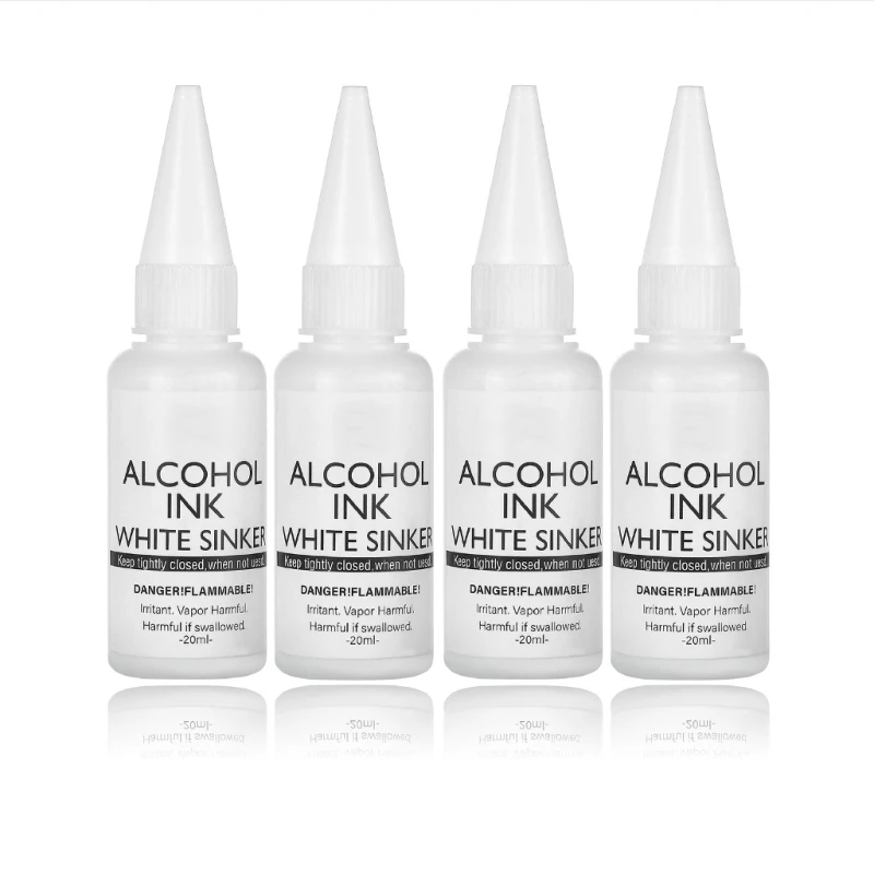 

4XBE 4Ps White Ink for Resin, Ink for Epoxy Resin,Tumblers,Resin Art, Ink Paper,White Pigment Ink Set