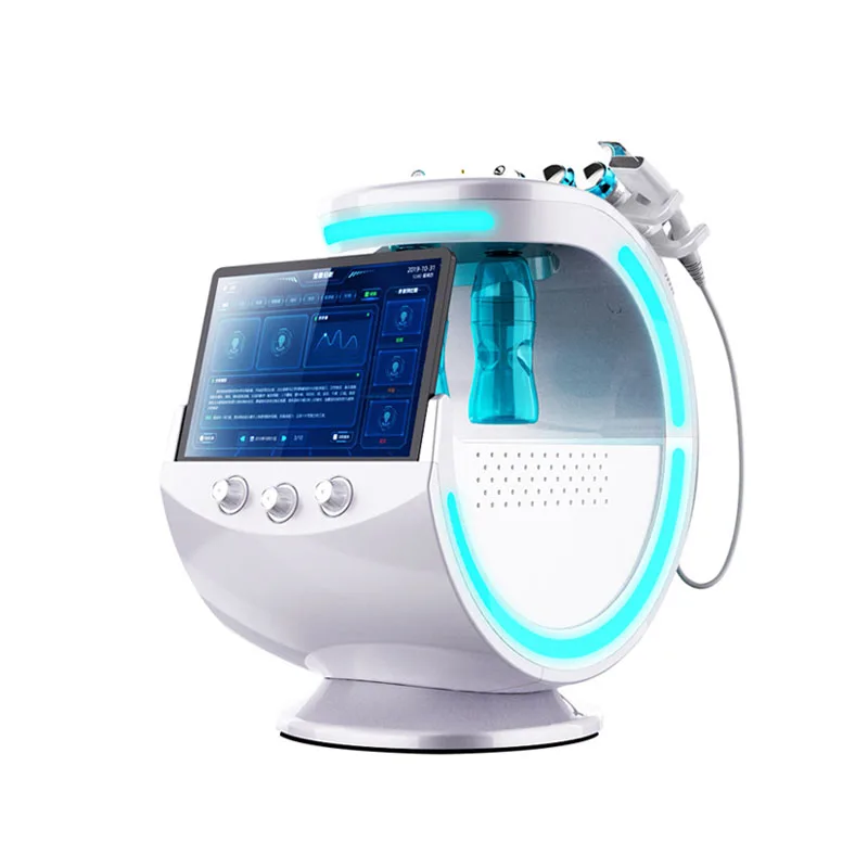 

Новейший ледяной голубой волшебный зеркальный анализатор кожи, гидравлическая машина для лица, профессиональная ультразвуковая микродермабразия горячего кислорода